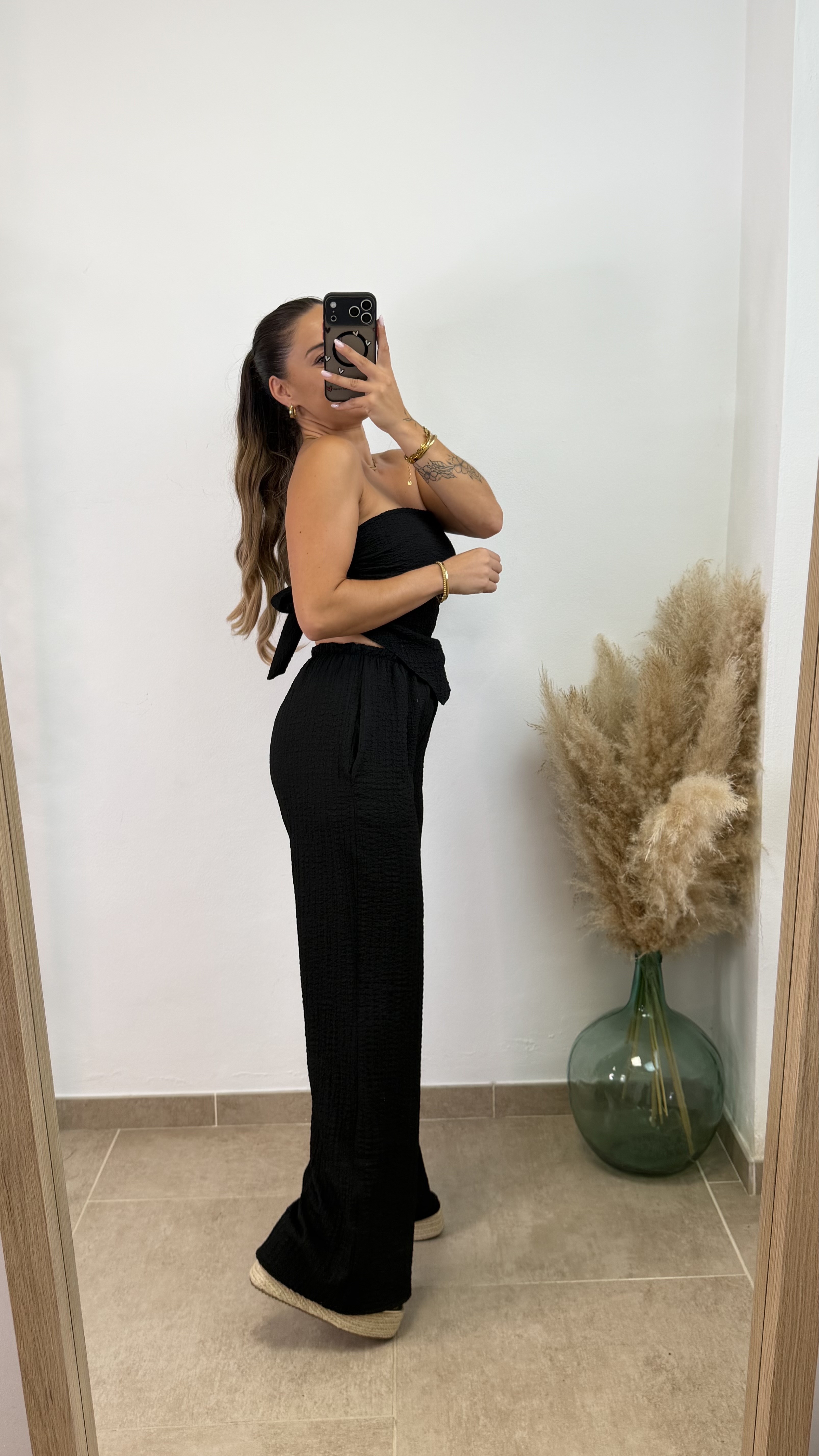 Conjunto bámbula con pañuelo I Negro - Imagen 2