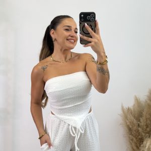 Conjunto bámbula con pañuelo I Blanco - Imagen 3