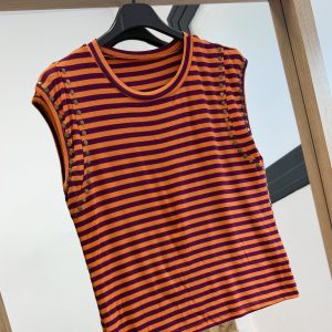 Camiseta rayas tachuela - buganvilla/naranja PREVENTA