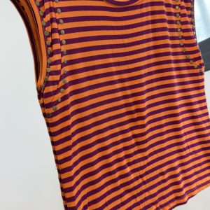 Alternative view of Camiseta rayas tachuela - buganvilla/naranja PREVENTA