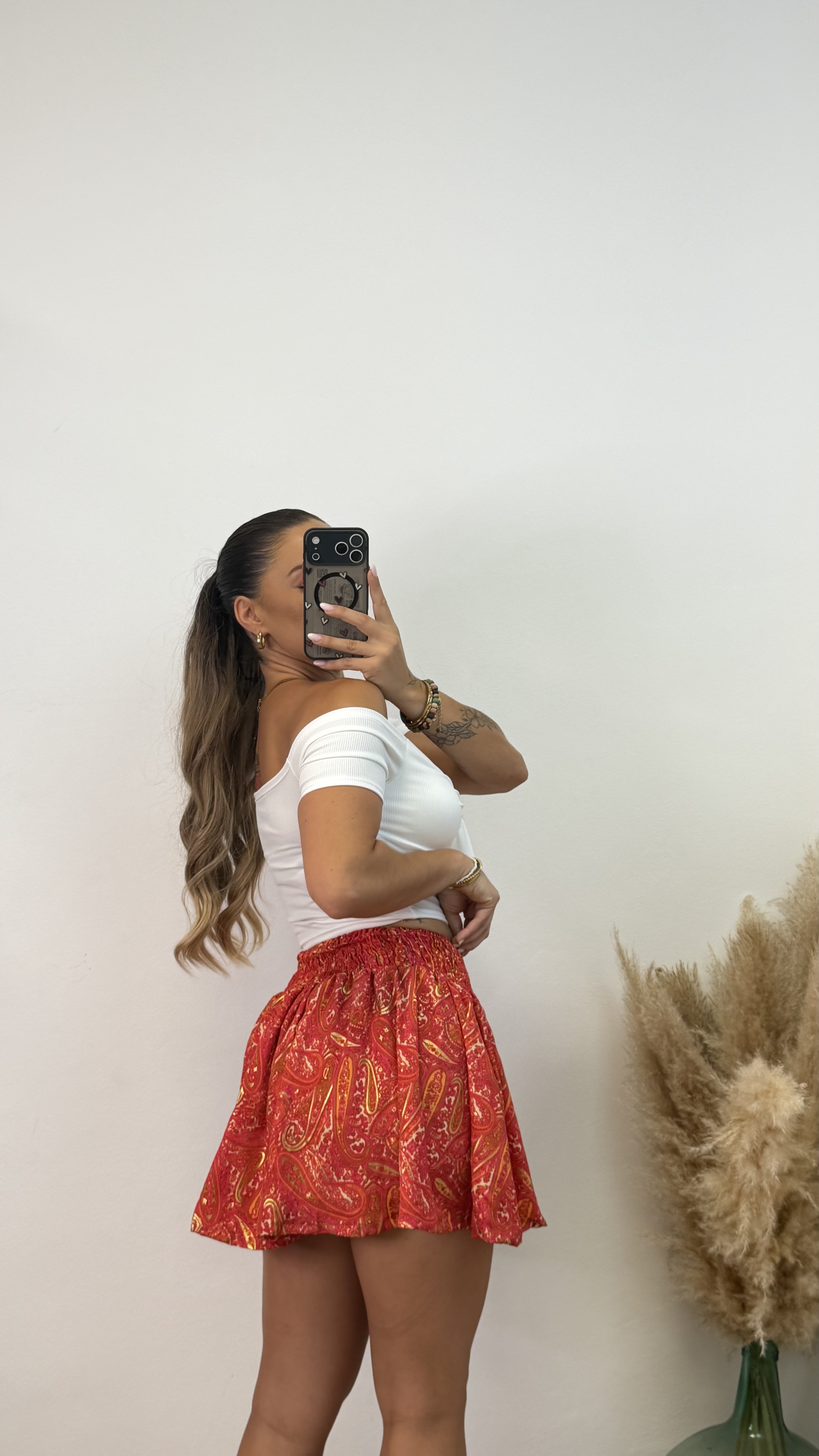 Falda pantalón étnica corta I Roja PREVENTA - Imagen 2