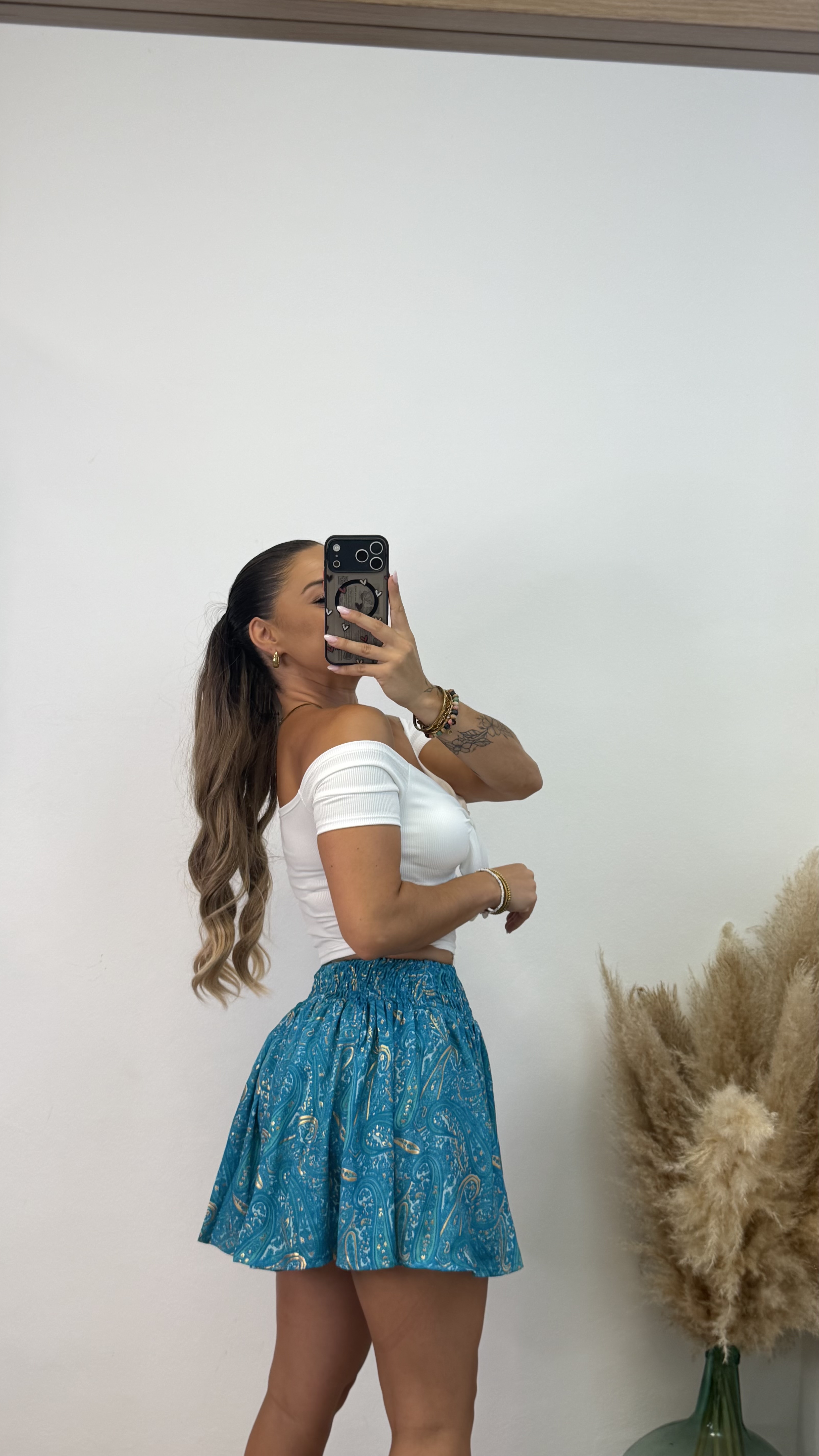 Falda pantalón étnica corta I Turquesa PREVENTA - Imagen 3