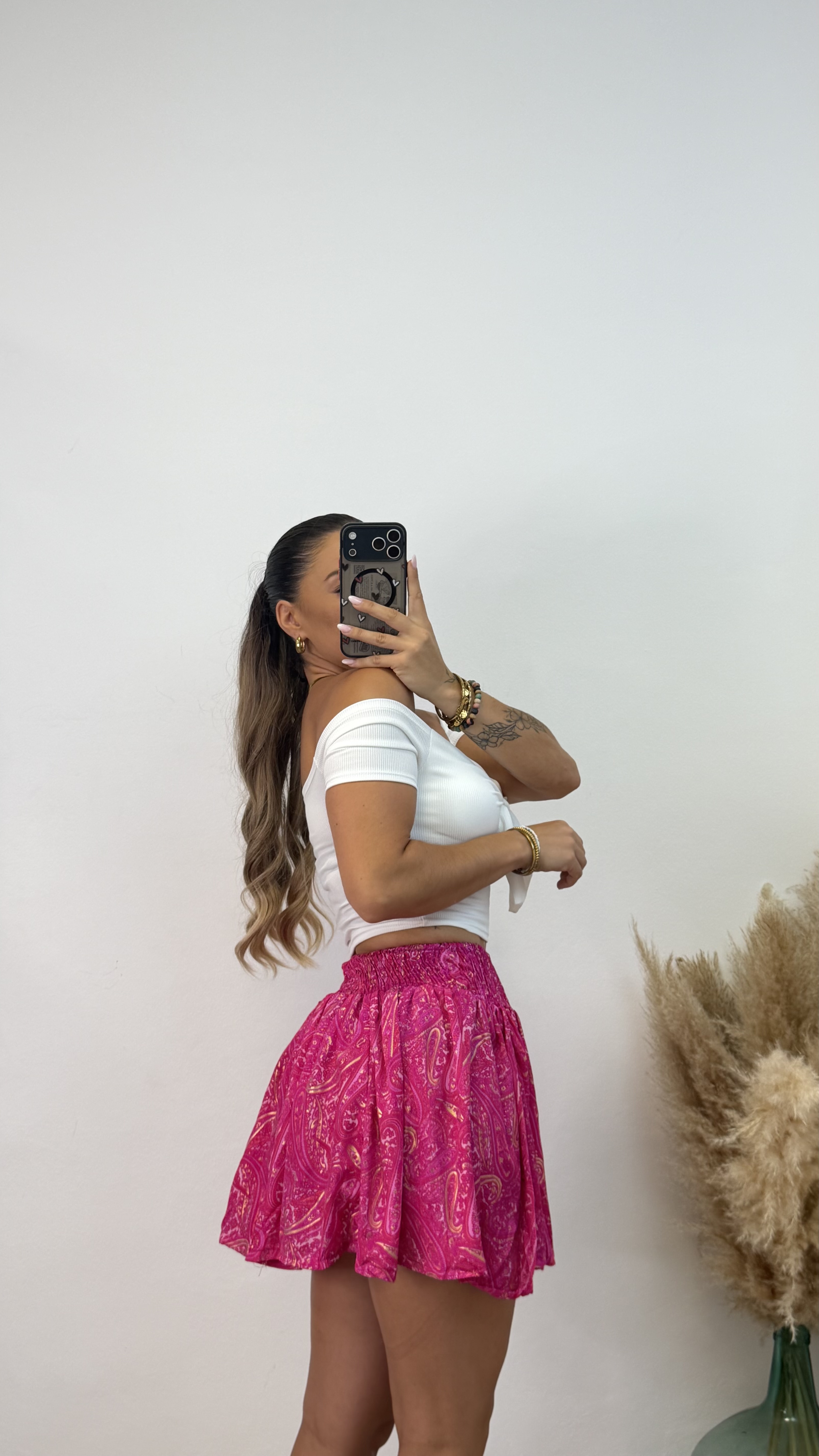 Falda pantalón étnica corta I Fucsia PREVENTA - Imagen 3