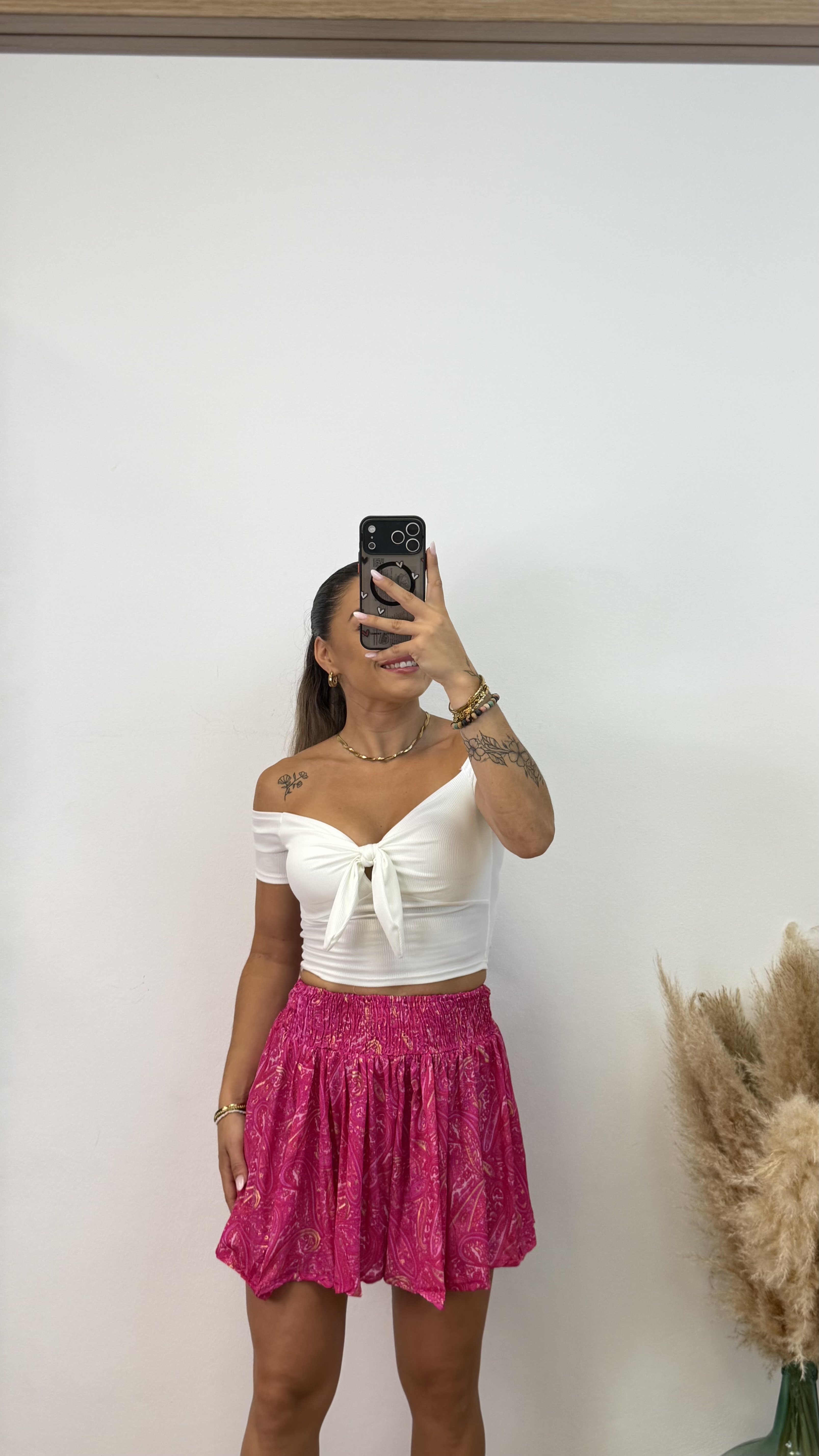 Falda pantalón étnica corta I Fucsia PREVENTA - Imagen 2