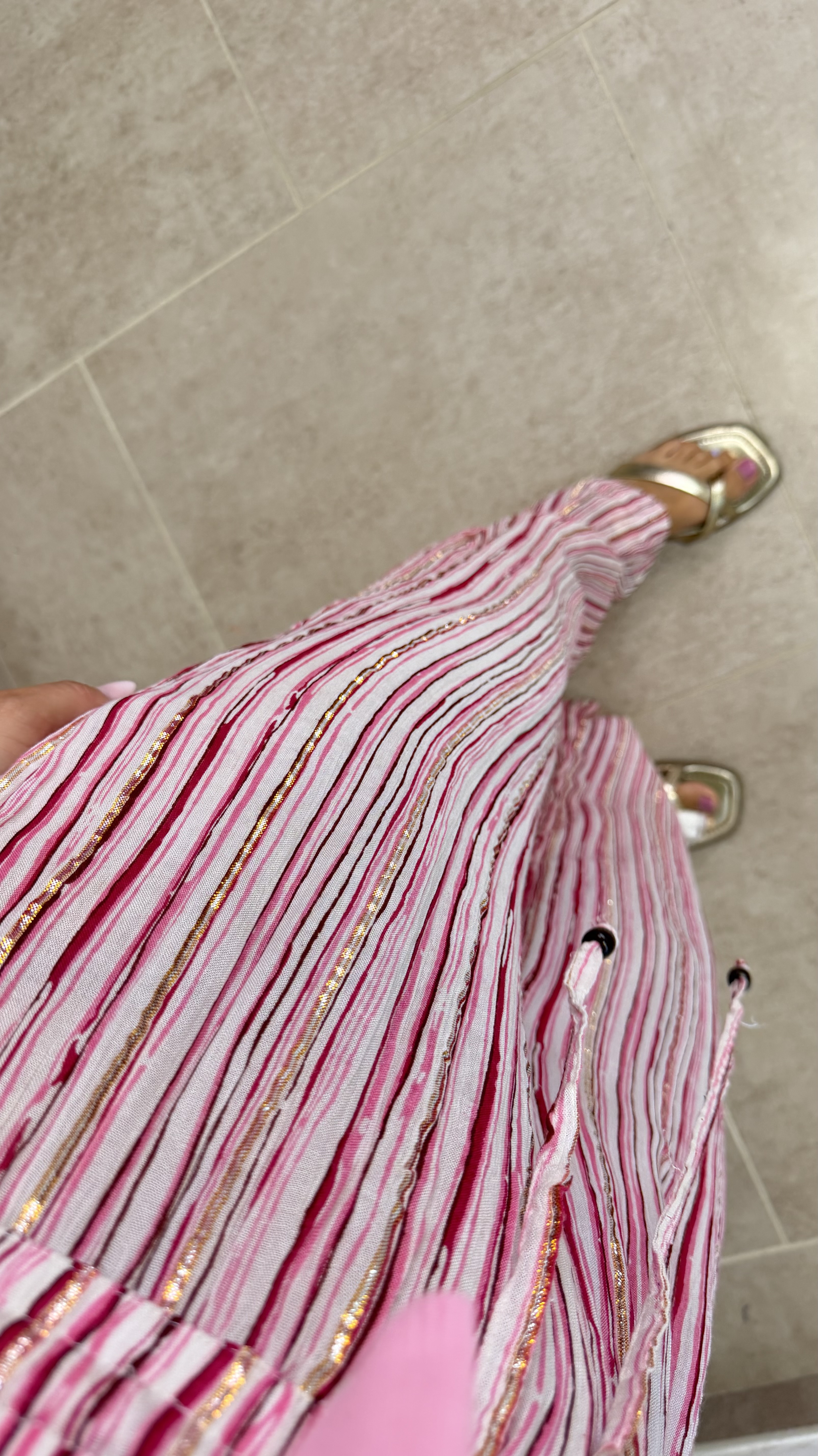 Pantalón rayas viscosa I Rosa PREVENTA - Imagen 5