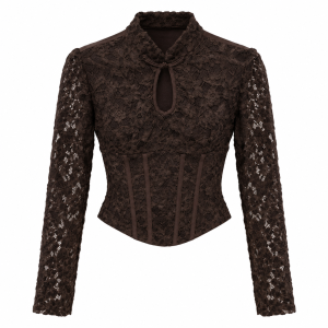 Camiseta japonesa con encaje - Chocolate