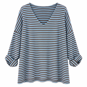 Camiseta rayas escote redondo - Imagen 3