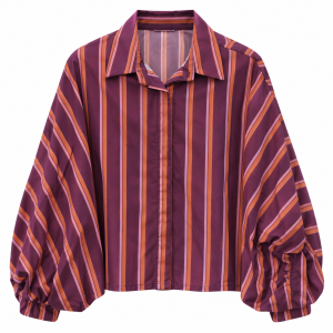 Alternative view of Camisa murciélago - Rayas burdeos