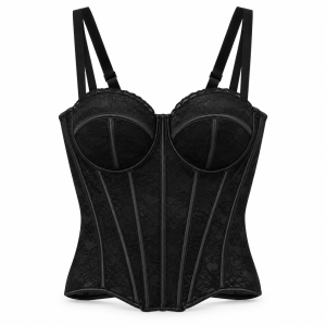 Corset floral - Negro T.P