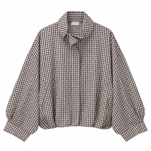 Alternative view of Chaqueta bomber cuadros - Chocolate