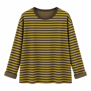 Alternative view of Camiseta rayas - Verde y chocolate