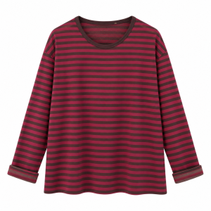 Alternative view of Camiseta rayas - Burdeos y chocolate