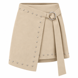 Alternative view of Falda tachuela antelina I Beige