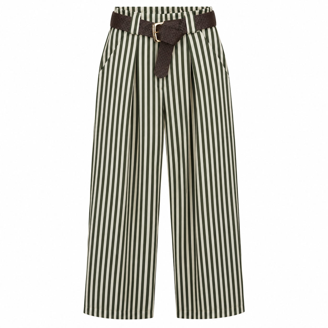 Pantalón Noemi - Rayas verde militar - Imagen 2