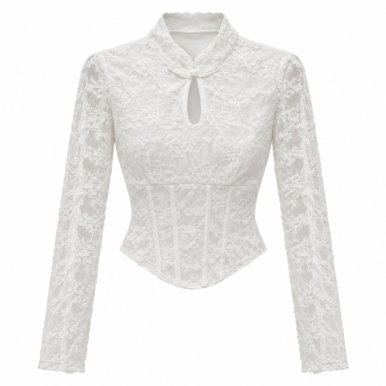 Camiseta japonesa con encaje - Blanca