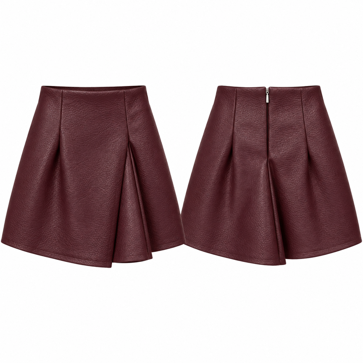 Falda pantalón polipiel - Burdeos - Imagen 3
