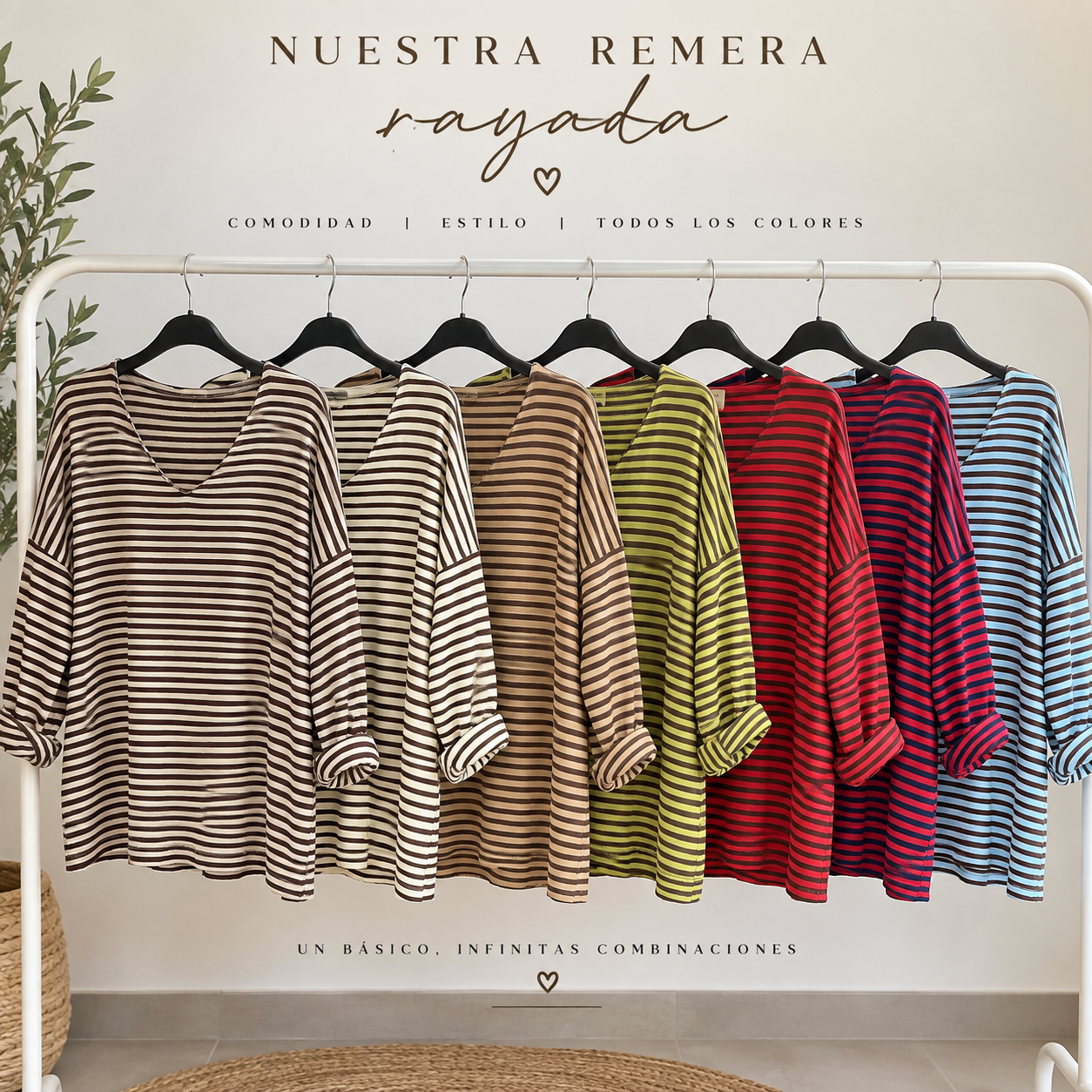 Camiseta rayas escote redondo