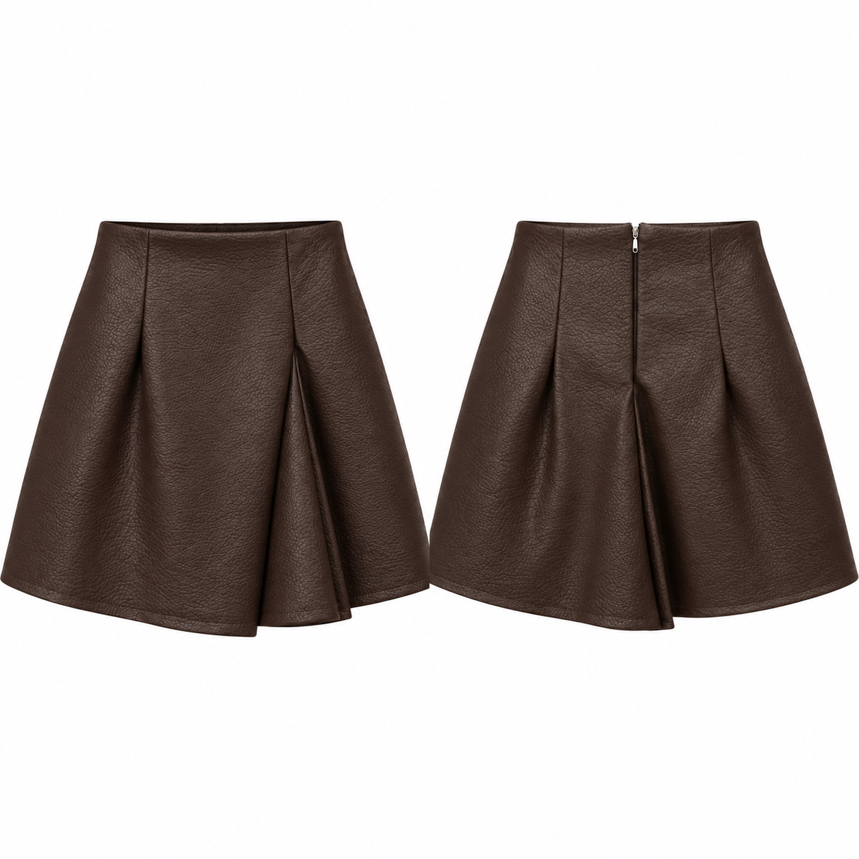 Falda pantalón polipiel - Chocolate - Imagen 3