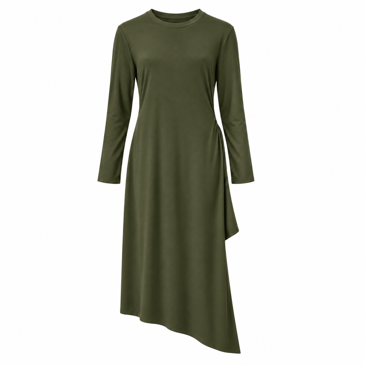 Camiseta asimétrica manga larga - Verde militar PREVENTA - Imagen 4