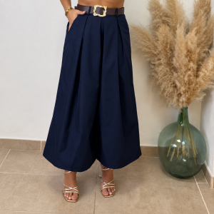 Pantalón efecto falda I Azul marino