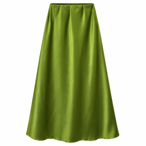 Alternative view of Falda satinada Sara - Verde manzana