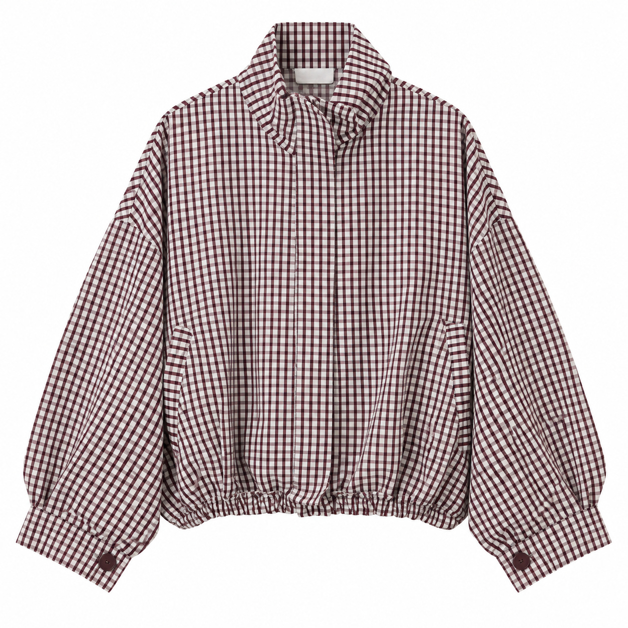 Chaqueta bomber cuadros - Burdeos - Imagen 2