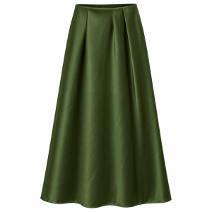Alternative view of Falda satinada Sara - Verde militar