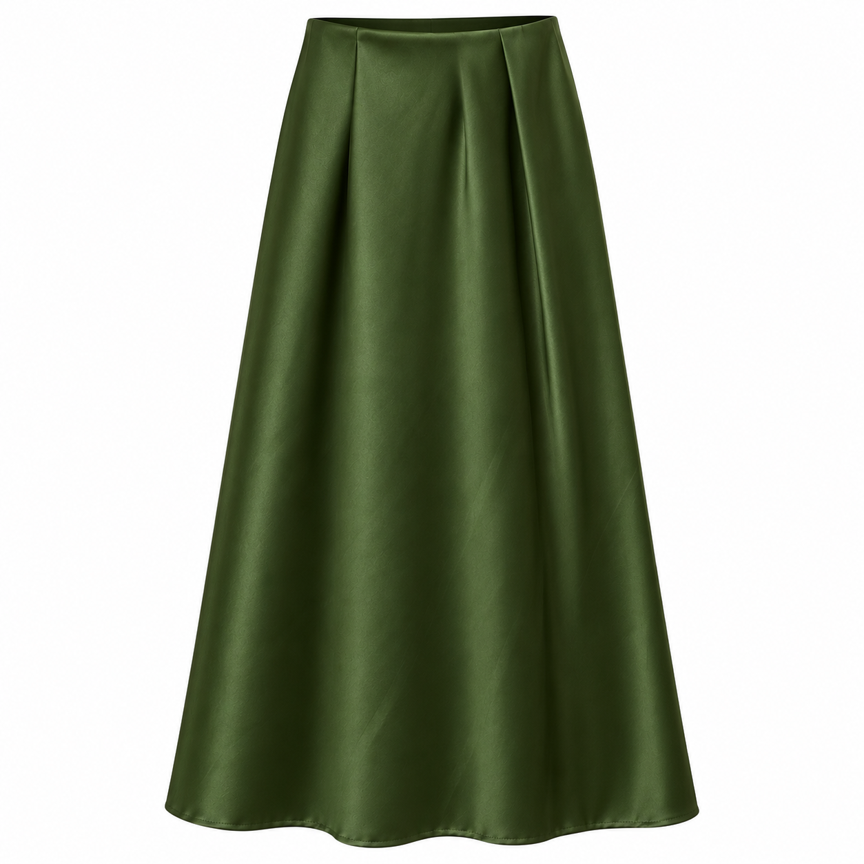 Falda satinada Sara - Verde militar - Imagen 2