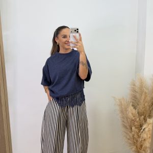 Pantalón Noemi - Rayas azul marino - Imagen 7