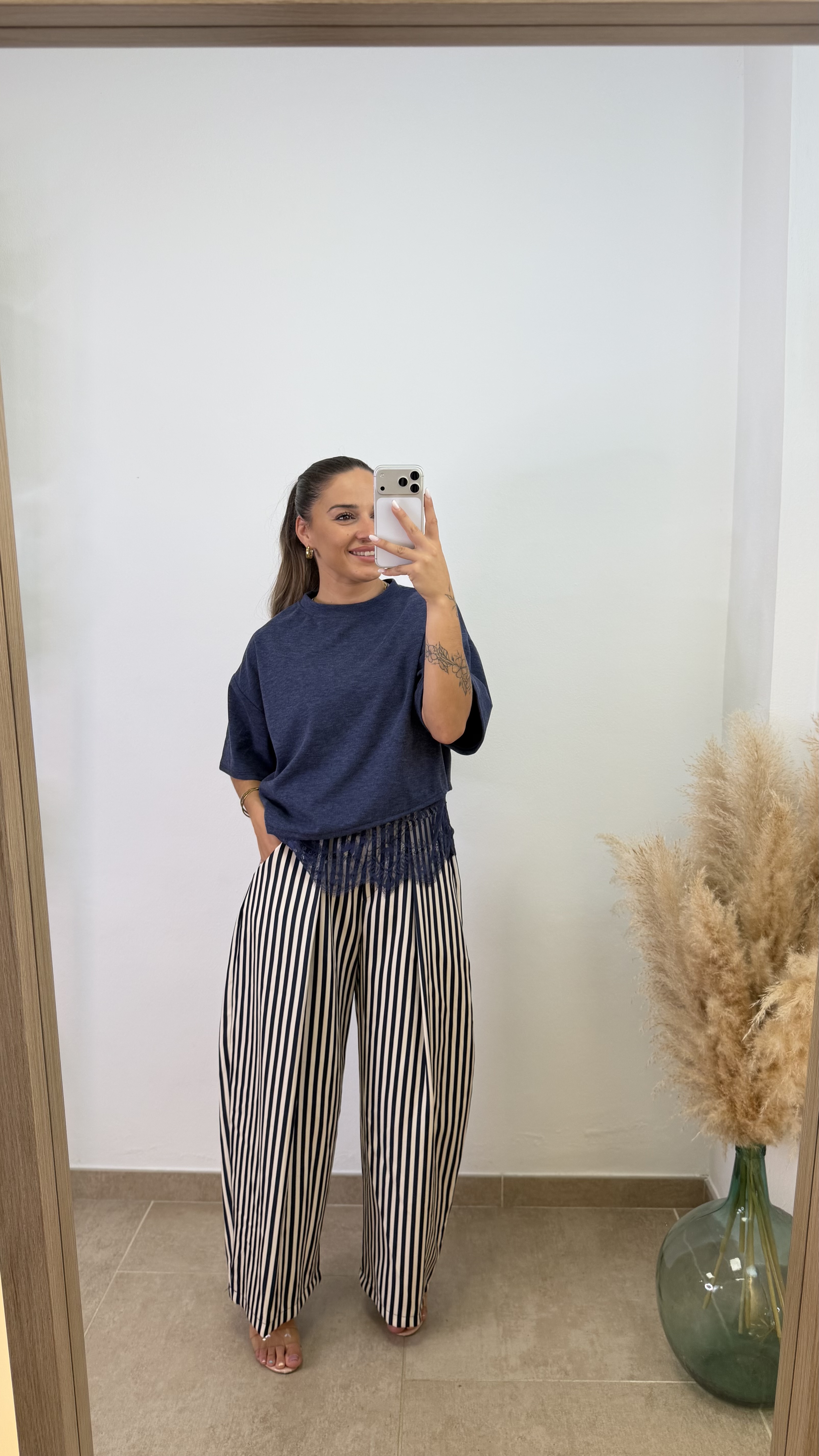 Pantalón Noemi - Rayas azul marino - Imagen 7