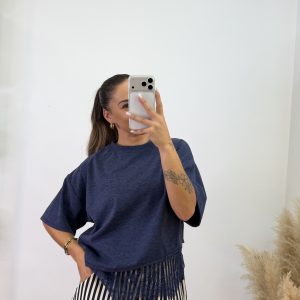 Pantalón Noemi - Rayas azul marino - Imagen 4