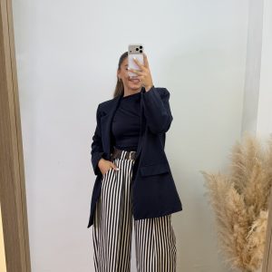 Pantalón Noemi - Rayas azul marino - Imagen 3