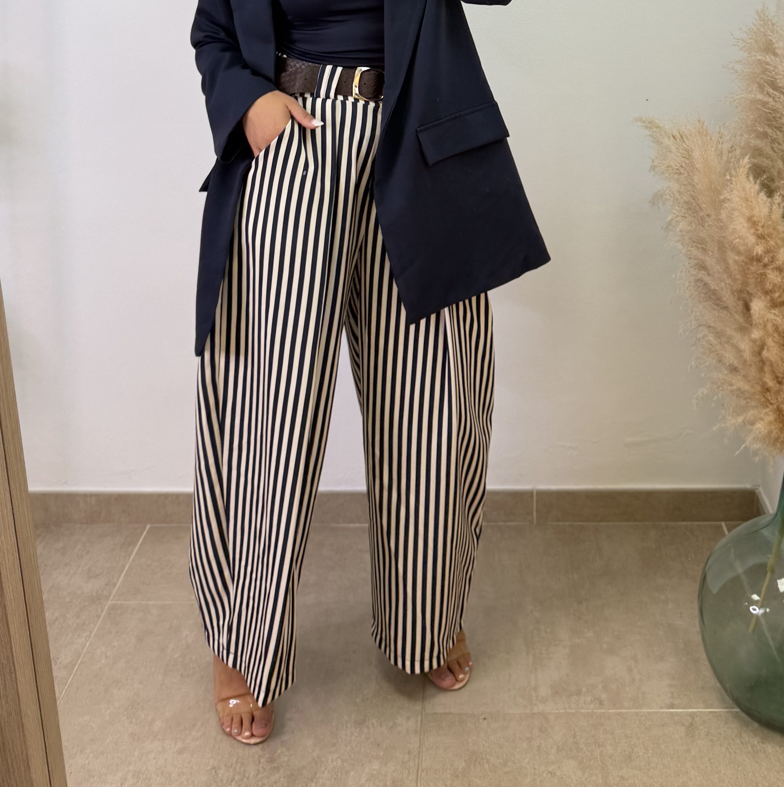 Pantalón Noemi - Rayas azul marino