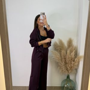 Conjunto corte recto con capucha - Morado - Imagen 4
