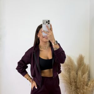 Conjunto corte recto con capucha - Morado - Imagen 3