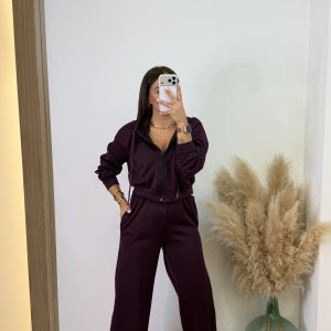 Conjunto corte recto con capucha - Morado - Imagen 5