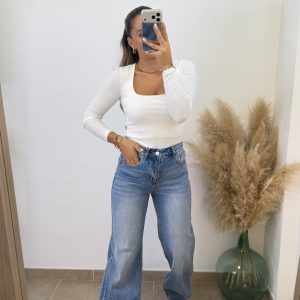 Pantalón vaquero wide leg farfallina - Imagen 3