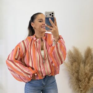 Bomber rayas gasa I Rosa-naranja