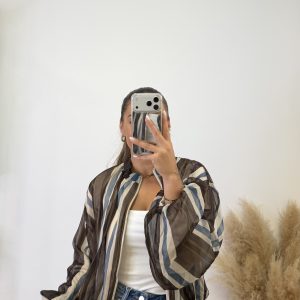 Bomber rayas gasa I Chocolate-celeste - Imagen 5