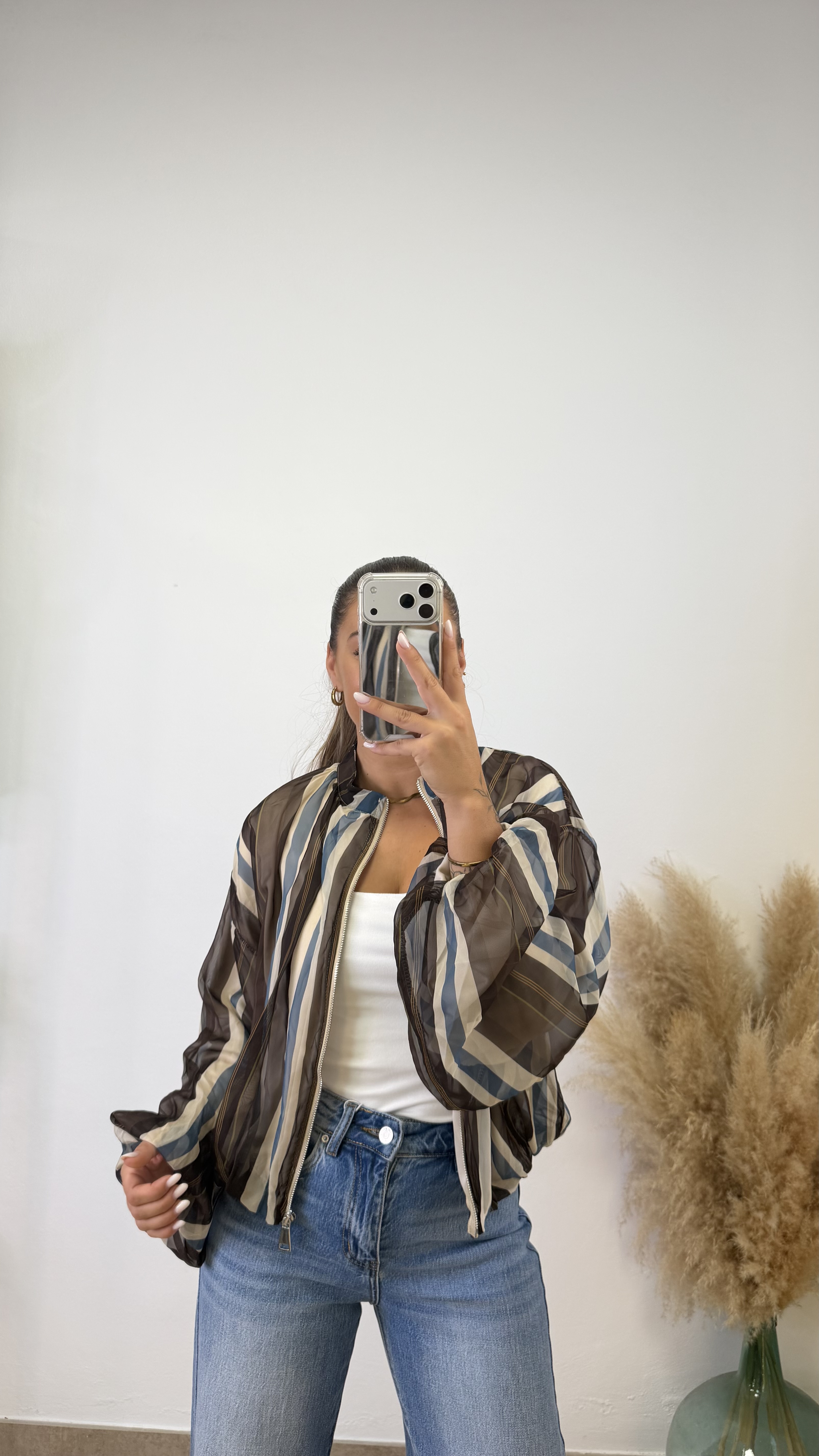 Bomber rayas gasa I Chocolate-celeste - Imagen 5