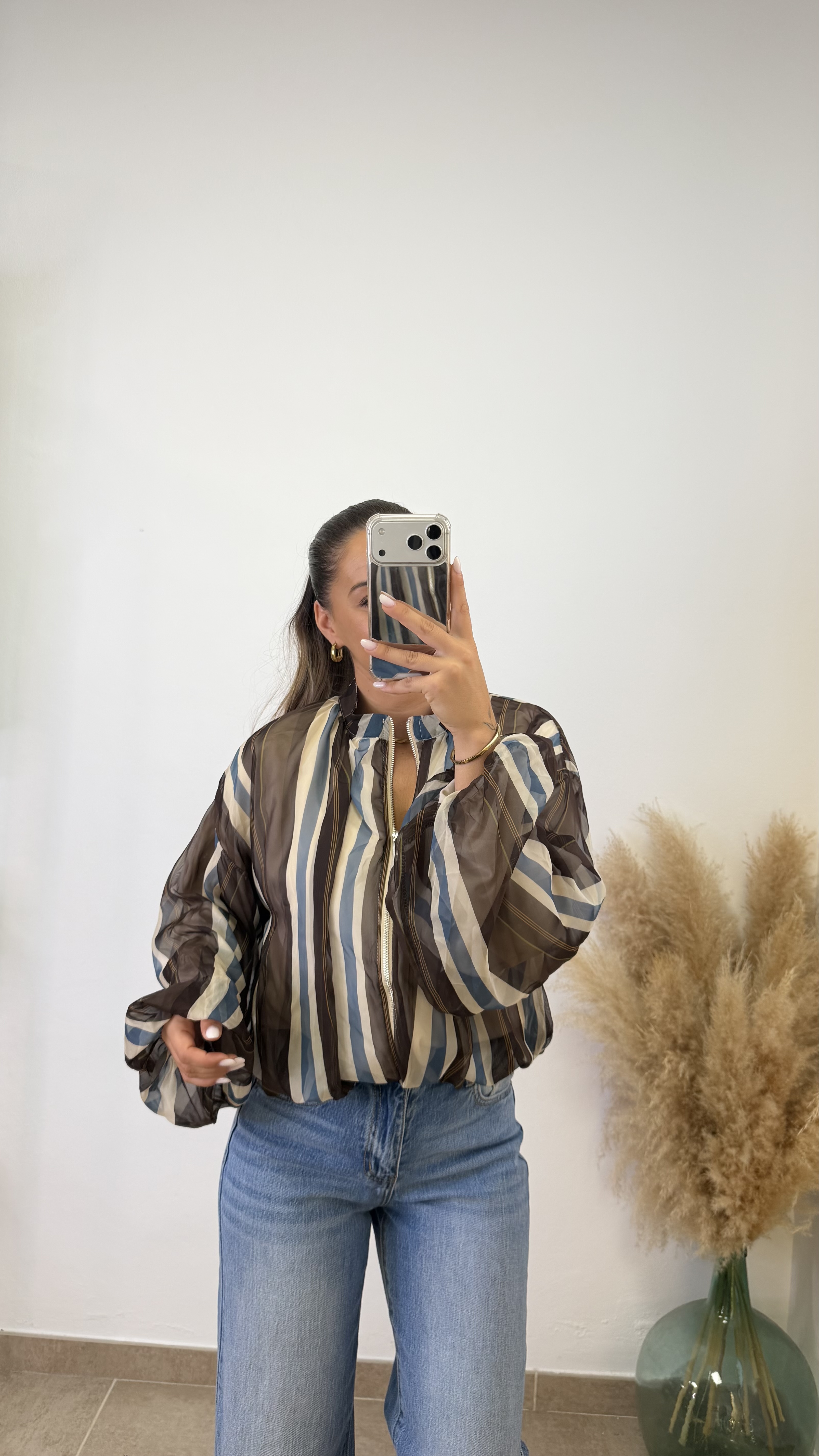 Bomber rayas gasa I Chocolate-celeste - Imagen 3