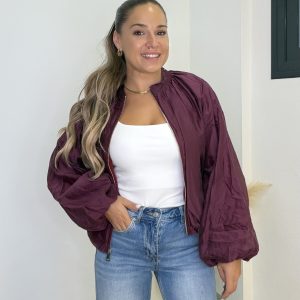 Bomber satinada I Burdeos - Imagen 2