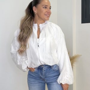 Bomber satinada I Blanco - Imagen 2