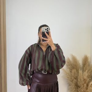 Falda pantalón polipiel flecos I Burdeos - Imagen 3