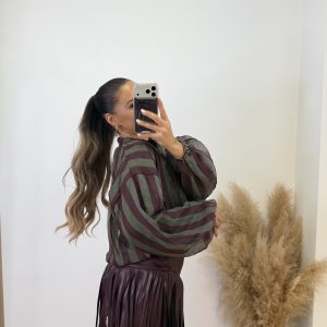 Falda pantalón polipiel flecos I Burdeos - Imagen 2