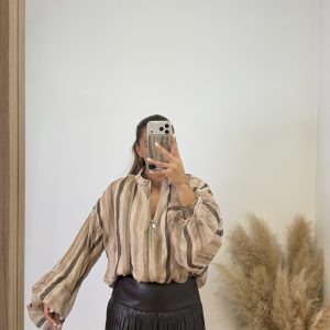 Falda pantalón polipiel flecos I Chocolate - Imagen 2