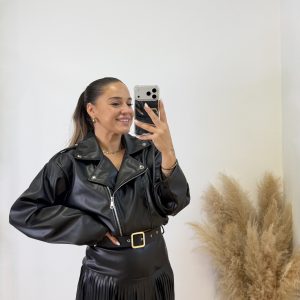 Chaqueta polipiel sheila I Negro - Imagen 3