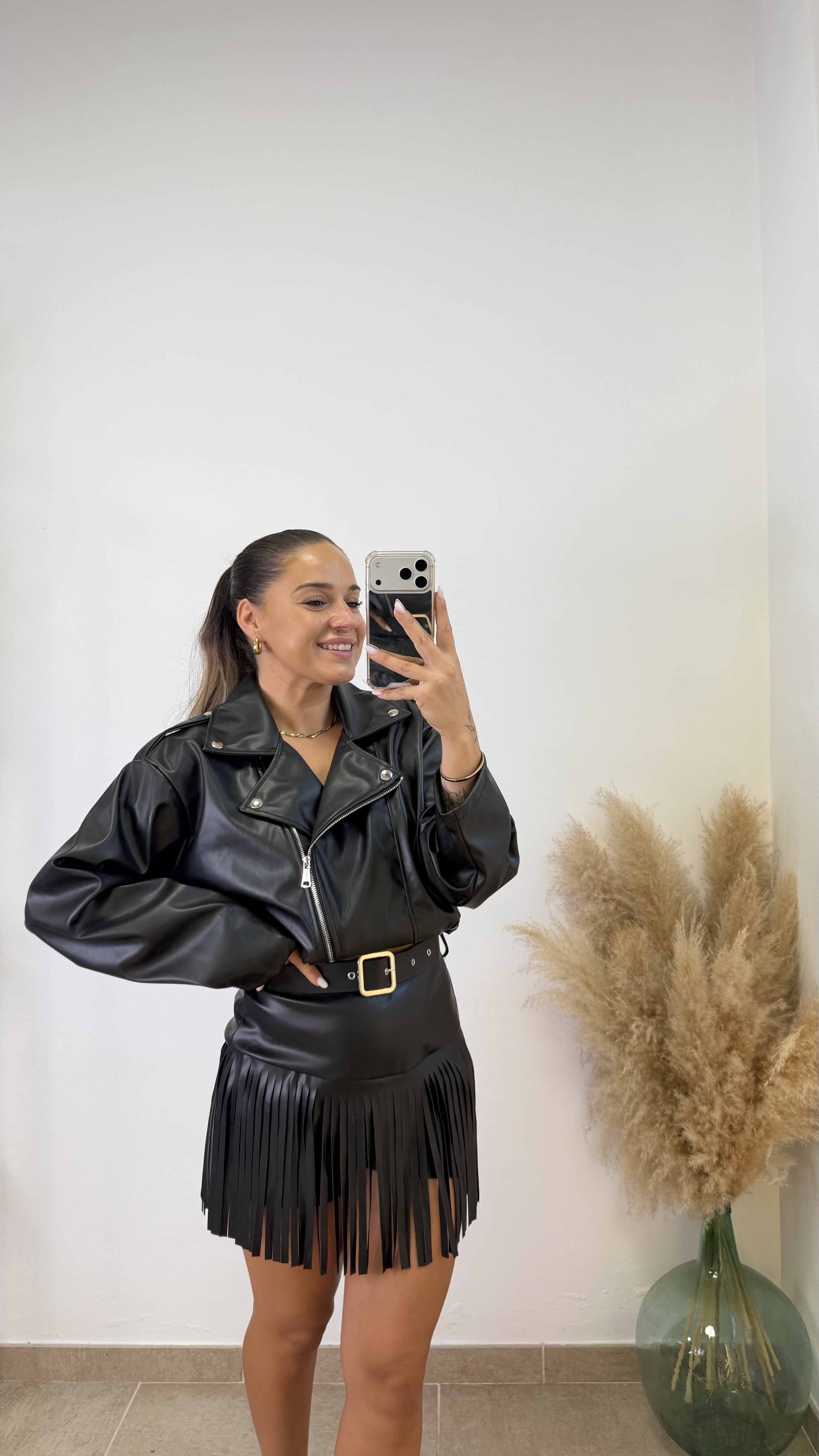 Chaqueta polipiel sheila I Negro - Imagen 3