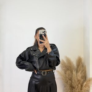 Chaqueta polipiel sheila I Negro - Imagen 4
