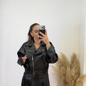 Chaqueta polipiel sheila I Negro - Imagen 2